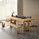 新品原木禅意大板功夫洽谈桌实木茶桌椅组合现代简约办公室新中式