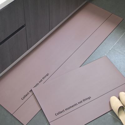 皮革地垫纯色现代简约家用防污染防滑厨房脚垫子进门洗手间加厚