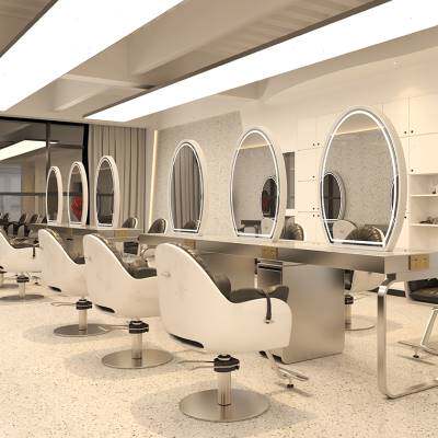 新款网红美发店镜台理发镜子台式单双面镜子美容美发镜发廊专用