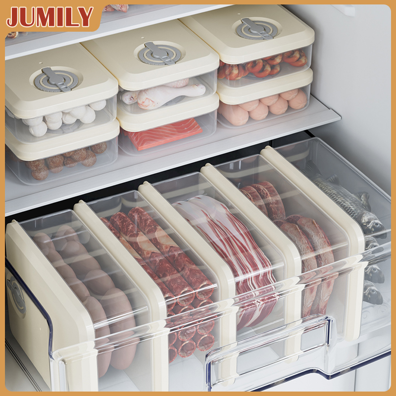 JUMILY抗菌保鲜盒食品级可微波炉加热耐高温冰箱专用收纳密封盒子