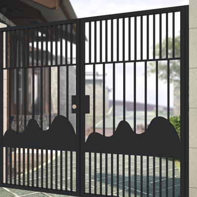 铁艺大门庭院门户外别墅院门农村花园栅栏铁门新中式单双开防盗门