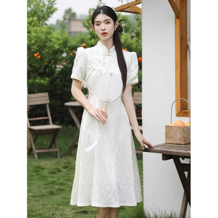 新中式国风气质高级感年轻款少女改良旗袍连衣裙女夏新款收腰显瘦