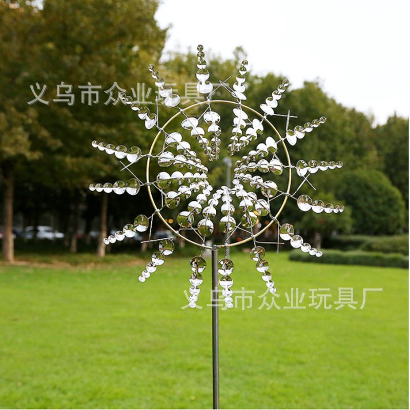 旋转户外铁艺金属大风车 跨境Unique And Magical metal Windmill