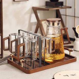 中式玻璃水杯套装家用客厅待客茶杯水壶耐高温家庭喝水杯子茶杯具