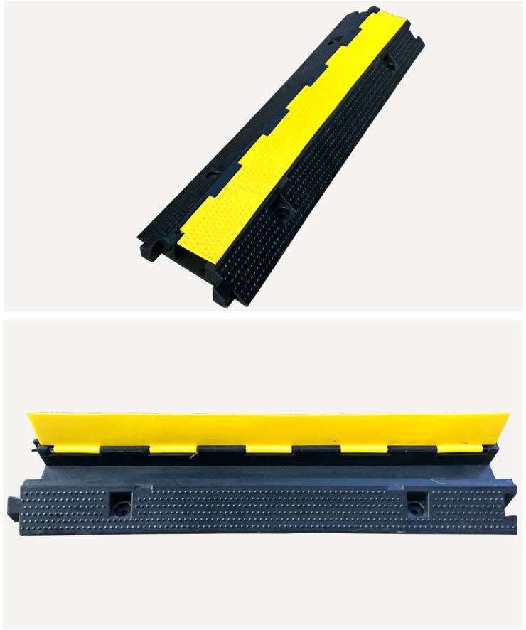 二槽减速带演出橡胶2线槽PVC盖过线板舞台单线槽减速坡三槽压线板