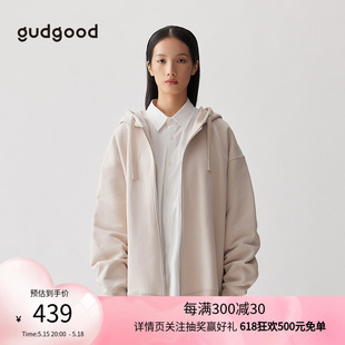 gudgood520G重磅全棉毛圈宽松连帽卫衣情侣外套男女同款