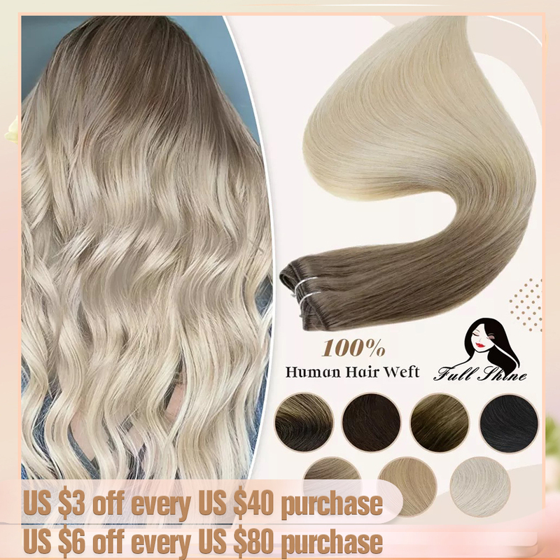 Full Shine Human Hair Weft Extensions Hair Bundles Ombre Blo