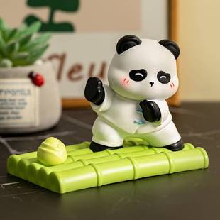 国潮卡通功夫熊猫平板手机支架办公居家懒人桌面摆件女生礼物