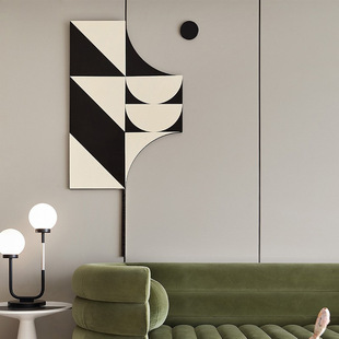 现代立体砂岩浮雕玄关装饰画简约客厅实物画高级感沙发背景墙壁画