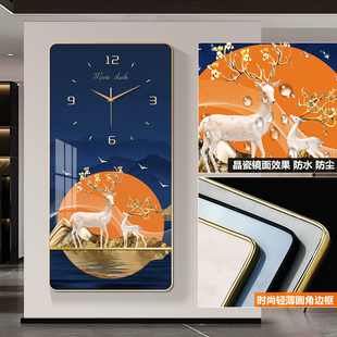 现代钟表挂钟玄关客厅家用时尚新款餐厅装饰画轻奢静音时钟表挂墙