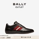 【618预先尊享】BALLY/巴利男士黑色皮革网眼休闲运动鞋6238082
