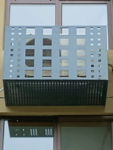 定制镂空冲压圆孔铝单板雕花空调外机保护罩格栅铝合金百叶窗遮挡