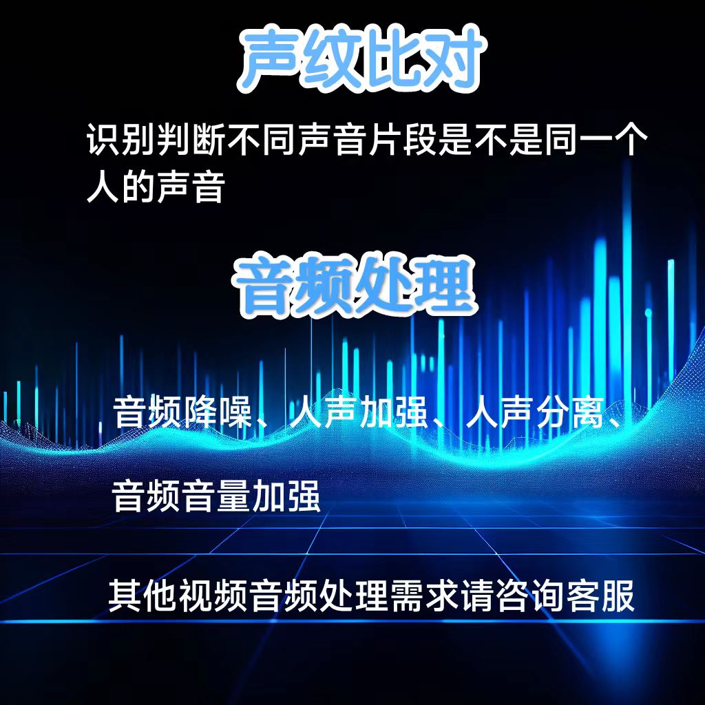 声纹声音对比声音识别是否为同一个人 视频、音频降噪优化等处理