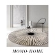 MOMO 小红书圆形地毯侘寂客厅北欧抽象线条卧室床边毯圆型