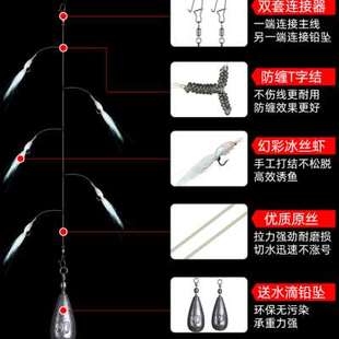 法莱幻彩冰丝虾串钩翘嘴微物飞蝇钩路亚钓组银甲仿生虾皮假饵套装