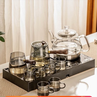 电陶炉煮茶器抽水一体茶盘全自动小型茶台玻璃茶具烧水壶套装家用