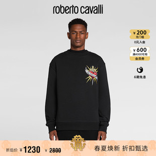 RC 男士卫衣 徽标印花棉质运动衫Roberto Cavalli