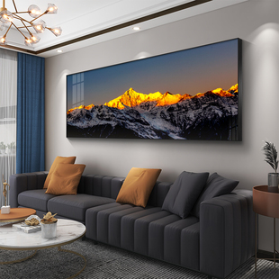 客厅装饰画背靠金山大气高档挂画办公室沙发背景墙壁画山水风景画