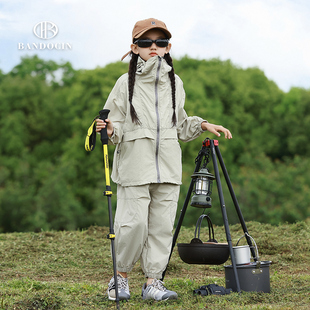 亲子女童夏装防晒衣套装洋气薄款透气2024新款儿童夏季皮肤衣两件