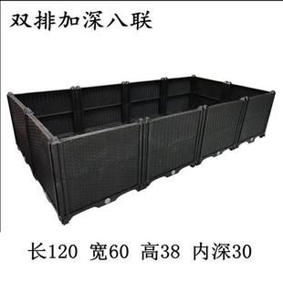 60cm黑色阳台种植箱长方形楼顶种菜箱塑料种菜盆特深蔬菜花盆花槽