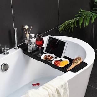 浴缸储物托盘手机支架浴缸伸缩置物架浴室木桶泡澡收纳架置物板