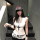 y2k复古暗黑十字架项链亚文化哥特长款木质毛衣链小众设计锁骨链