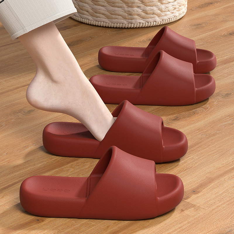 红色拖鞋洗澡品牌拖鞋女款夏季浴室防