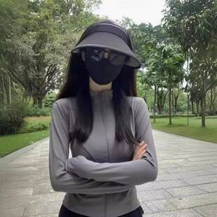 白色冰丝防晒女2024新款夏季薄款修身显瘦紧身收腰瑜伽服短款外套