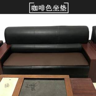 定制组合沙发垫防滑办公室商务皮质坐垫黑色沙发垫子三人座垫防水