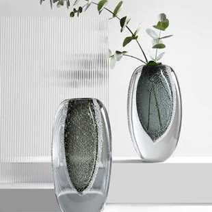 厂简约现代创意玻璃花瓶轻奢样板间琉璃工艺软装饰客厅玄关插花新