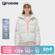 FILA FUSION斐乐潮牌女子羽绒服2023春时尚休闲连帽保暖外套