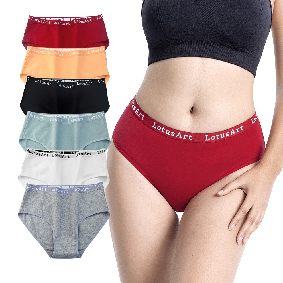 Women's Cotton Underwear Briefs High Waist Seamless Pant