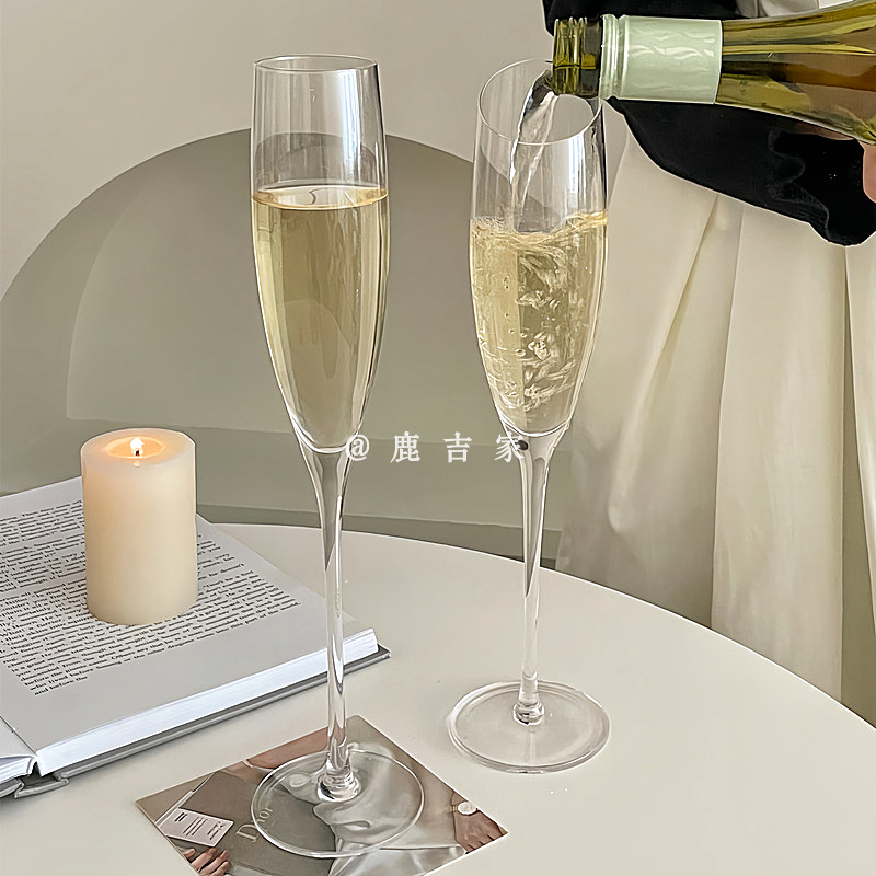 法式浪漫香槟杯设计感起泡甜酒玻璃杯