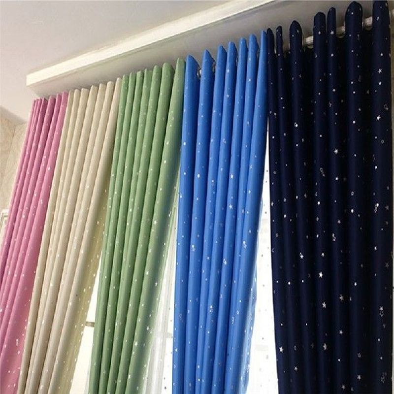 Shiny Stars Children Cloth Curtains For Kids Boy Girl