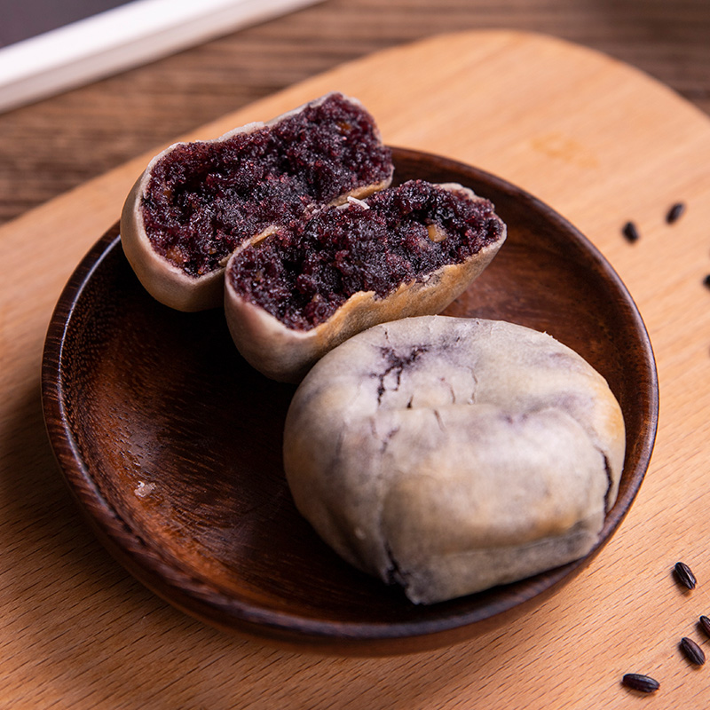 手工紫米黑米饼软糯香甜糕点馅饼皮薄茶点早餐休闲食品小吃点心