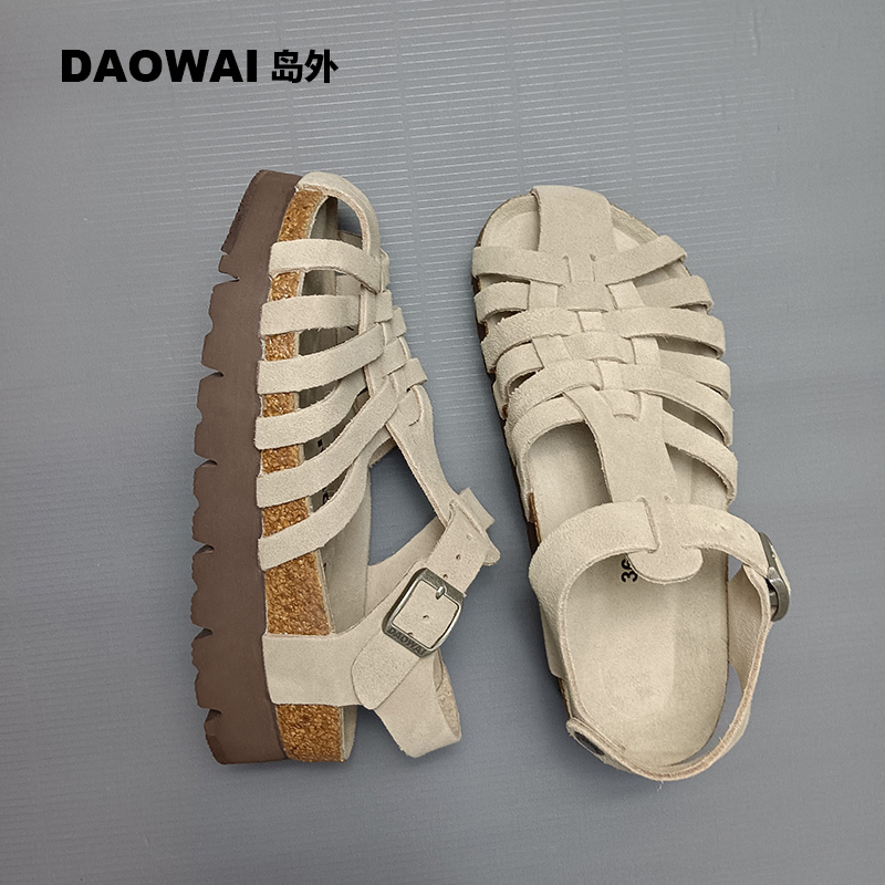 岛外DAOWAI罗马鞋女凉鞋厚底增