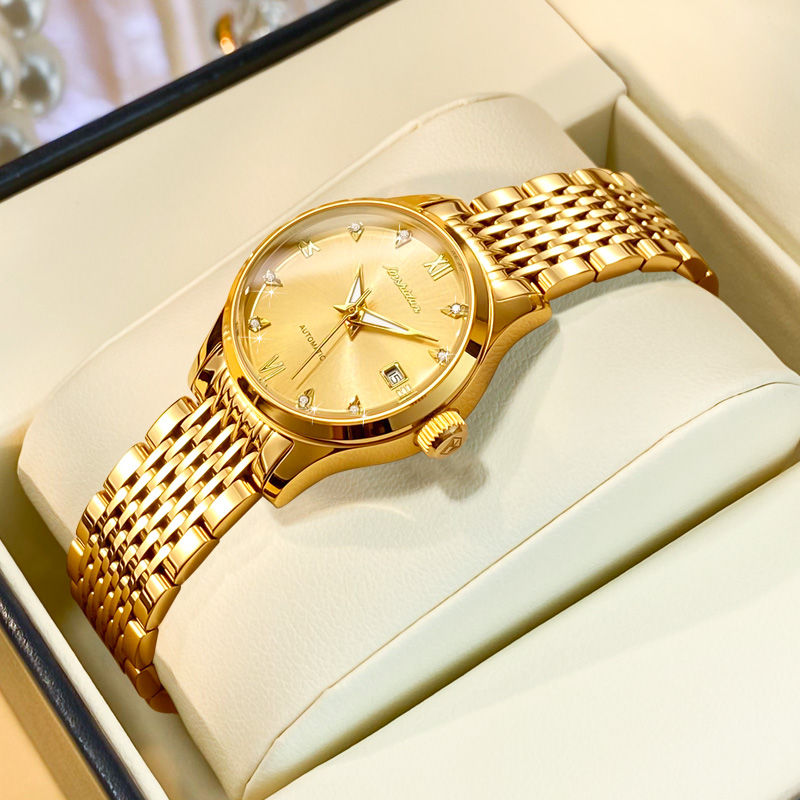瑞士正品牌18k金色手表女士款机械表全自动小众奢华气质名表十大