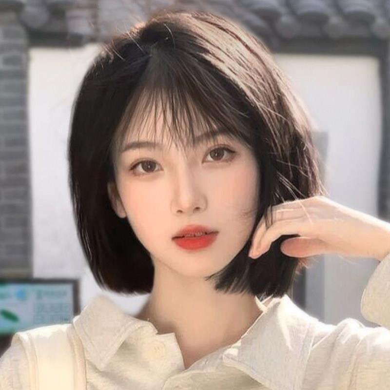 (今日10.9折)假发女短发2023年新款时尚夏季仿真人发波波头自然全头中