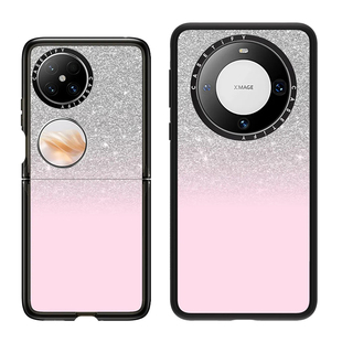 现货CASETiFY粉银色闪光渐变适用华为Pocket 2折叠手机壳mate60 pro保护套pro+个性创意高端艺术防摔款保护套