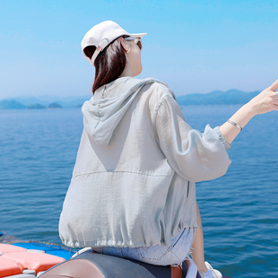 天丝防晒衣女2024新款夏季女款防晒服薄款开衫女士轻薄短款薄外套