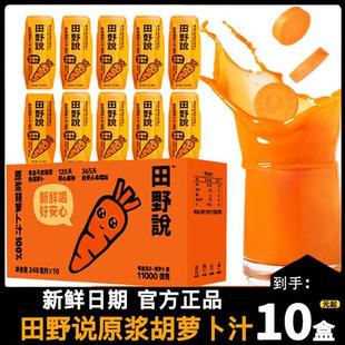 田野说原浆胡萝卜汁纯果蔬汁番茄汁无添加防腐整箱248ml*10盒饮料