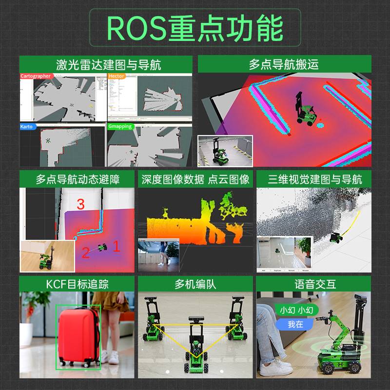 ROS机器人小车JetAuto麦克纳姆轮SLAM建图导航Moveit视觉机械臂