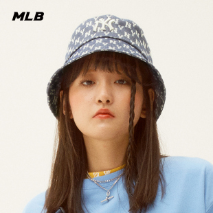 MLB官方 男女帽子情侣复古老花渔夫帽遮阳休闲牛仔23CPHV