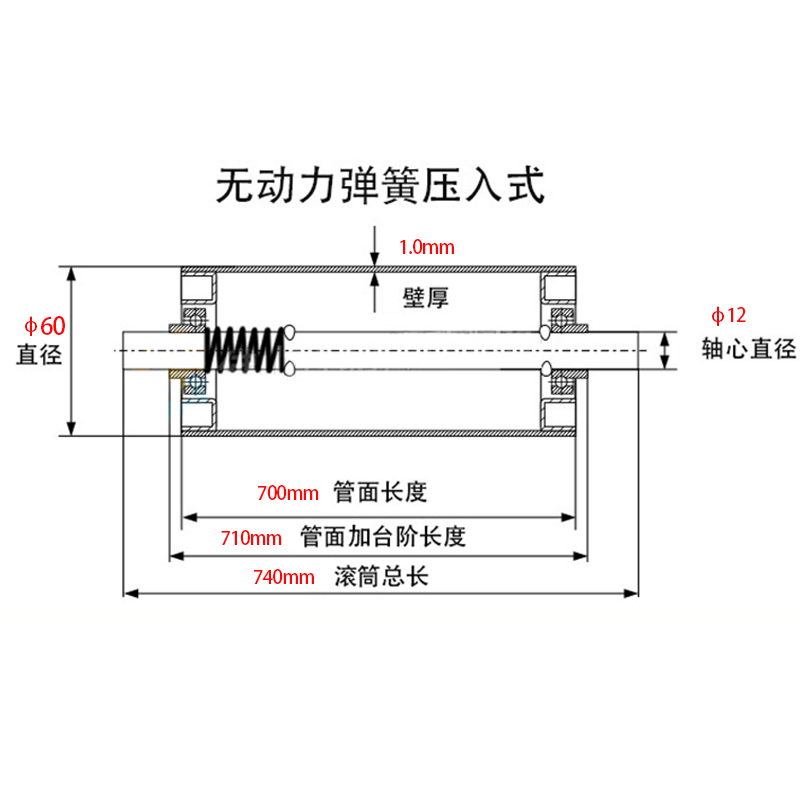 无动力滚筒托辊输送机流水线传送带传动轴滚轮辊筒输送带配件全套