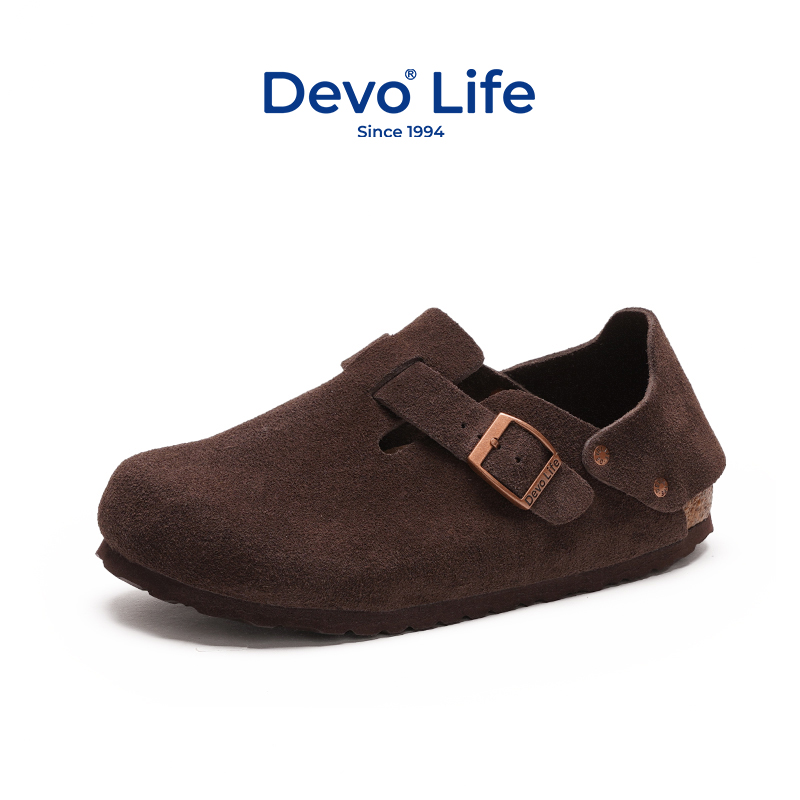 Devo Life软木鞋休闲鞋复古时尚单鞋舒适情侣秋冬女鞋一脚蹬56144