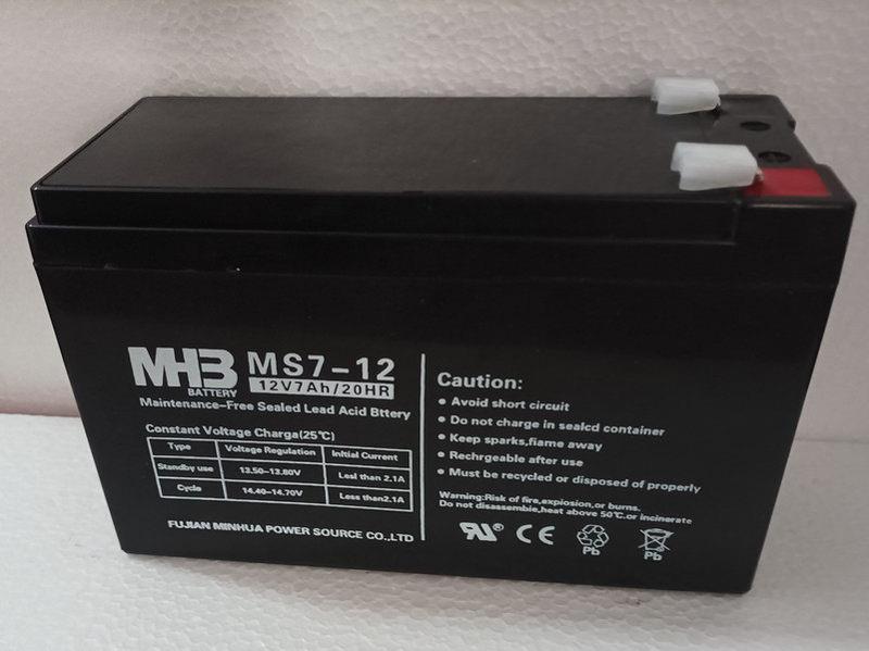 MHB闵华蓄电池MS9-12铅酸免维护 12V9AH电梯 消防主机UPS备用电源