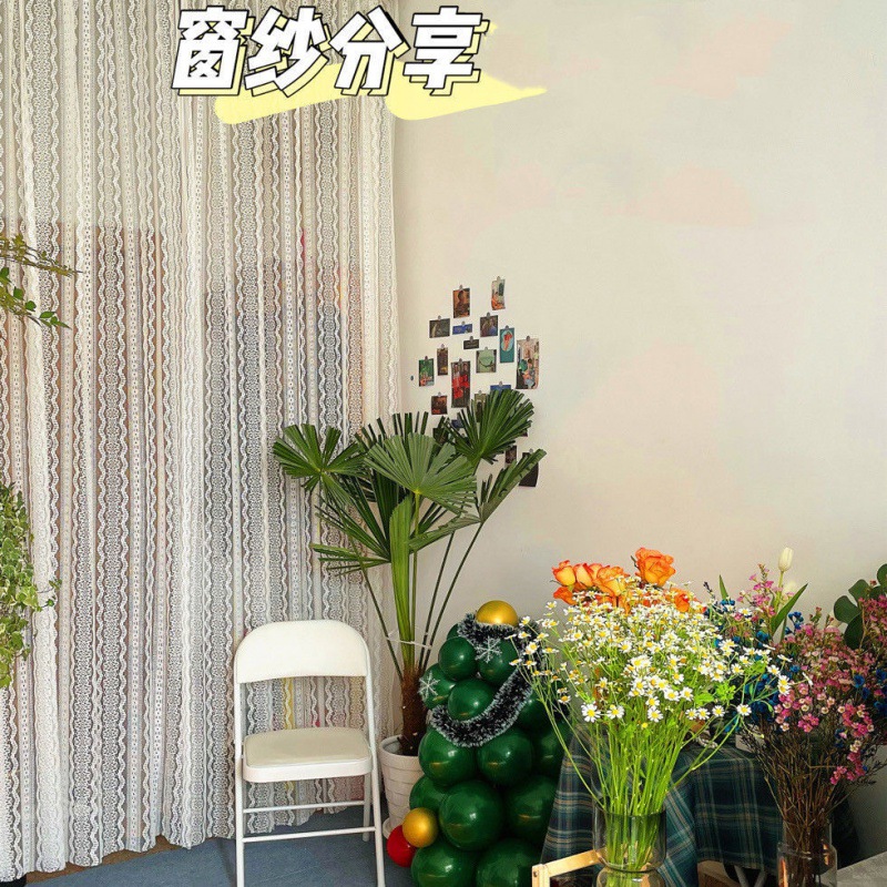 蕾丝布料蕾丝花边窗帘布桌布隔断帘沙发巾服装面料背景布婚庆道具