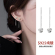 S925纯银如意结耳线女养耳洞轻奢显瘦耳钉2025年新款爆款耳环耳饰