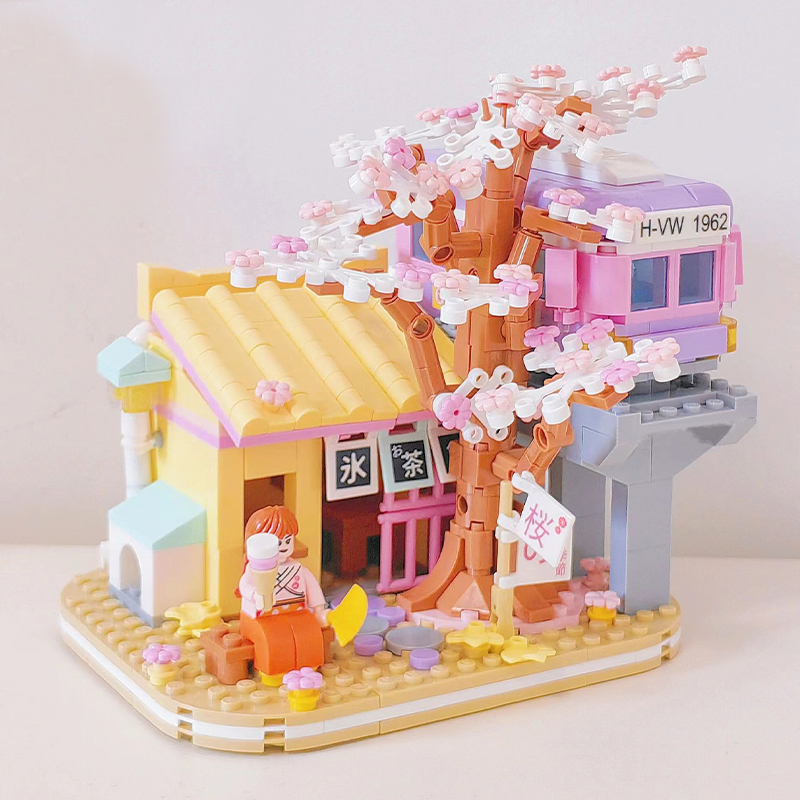 唯乐积木拼装益智玩具2024新款日式街景建筑小屋房子女孩女生系列