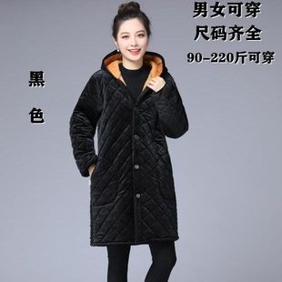 厂绝美冬季女新款罩衣外穿男加肥加大码加绒加厚保暖棉服中老年促